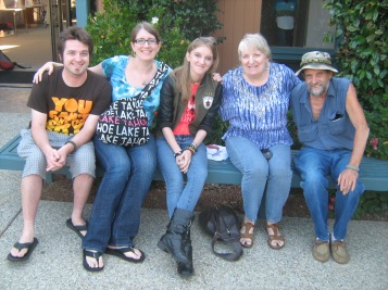 Left to right: My hubby D, me, my little sis, Mom, and Dad. Happy times!